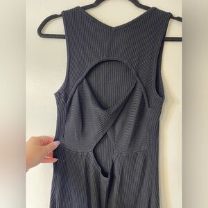 Freshman 1996 Black Midi Dress with Back Cut Outs